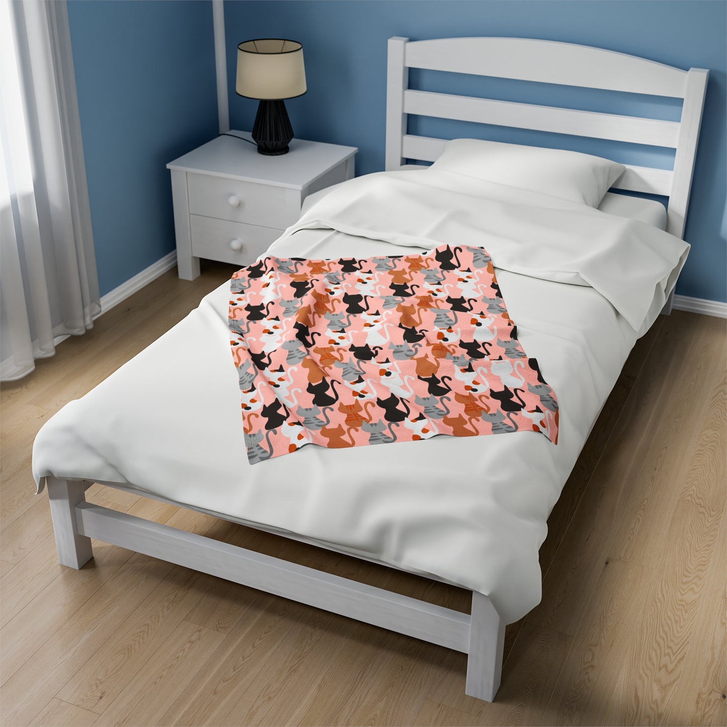 Pink Cats Velveteen Plush Blanket