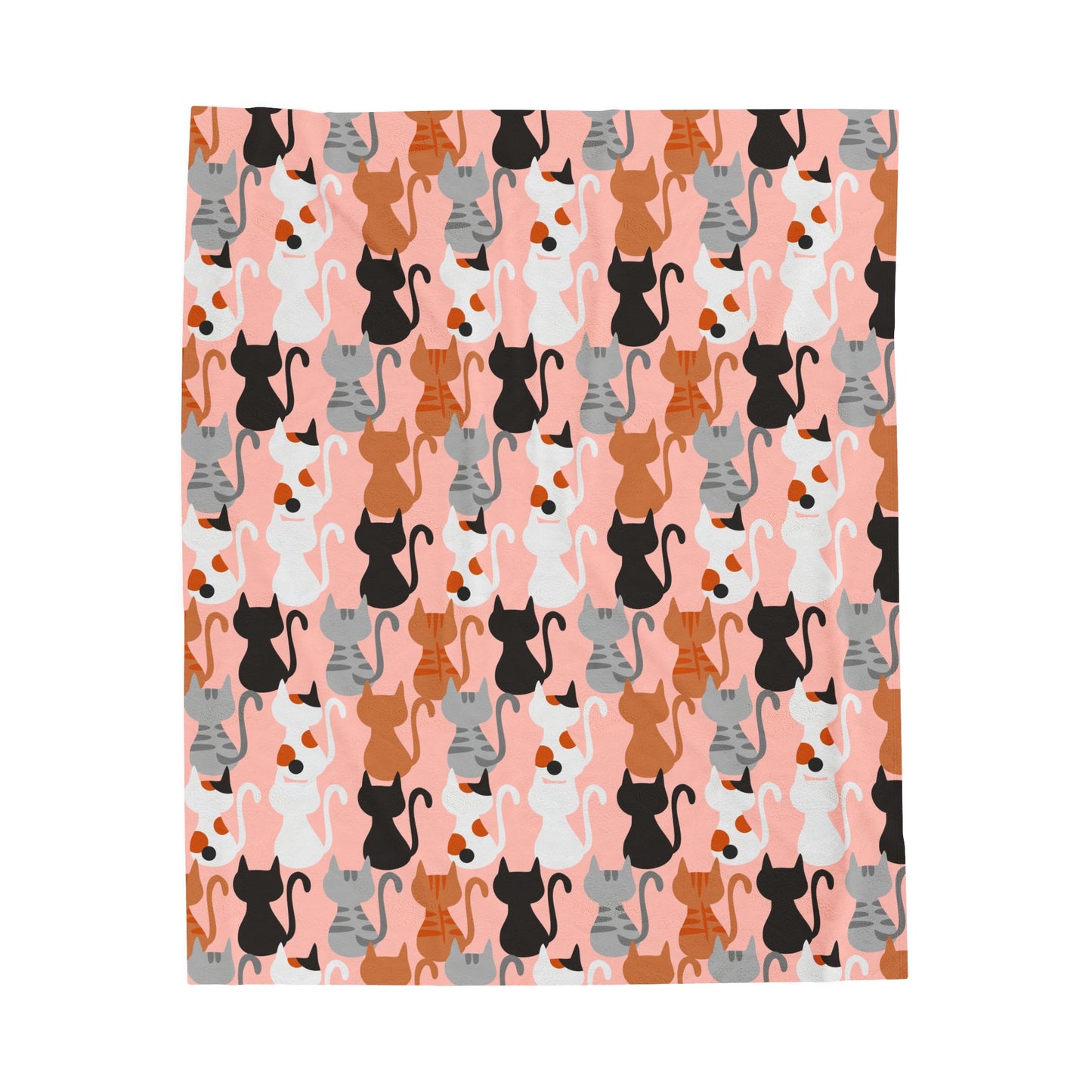 Pink Cats Velveteen Plush Blanket