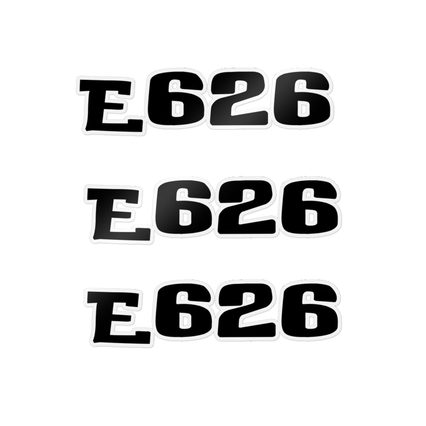 E626 Die-Cut Stickers - Bold & Stylish Black Vinyl Decals for Personalization