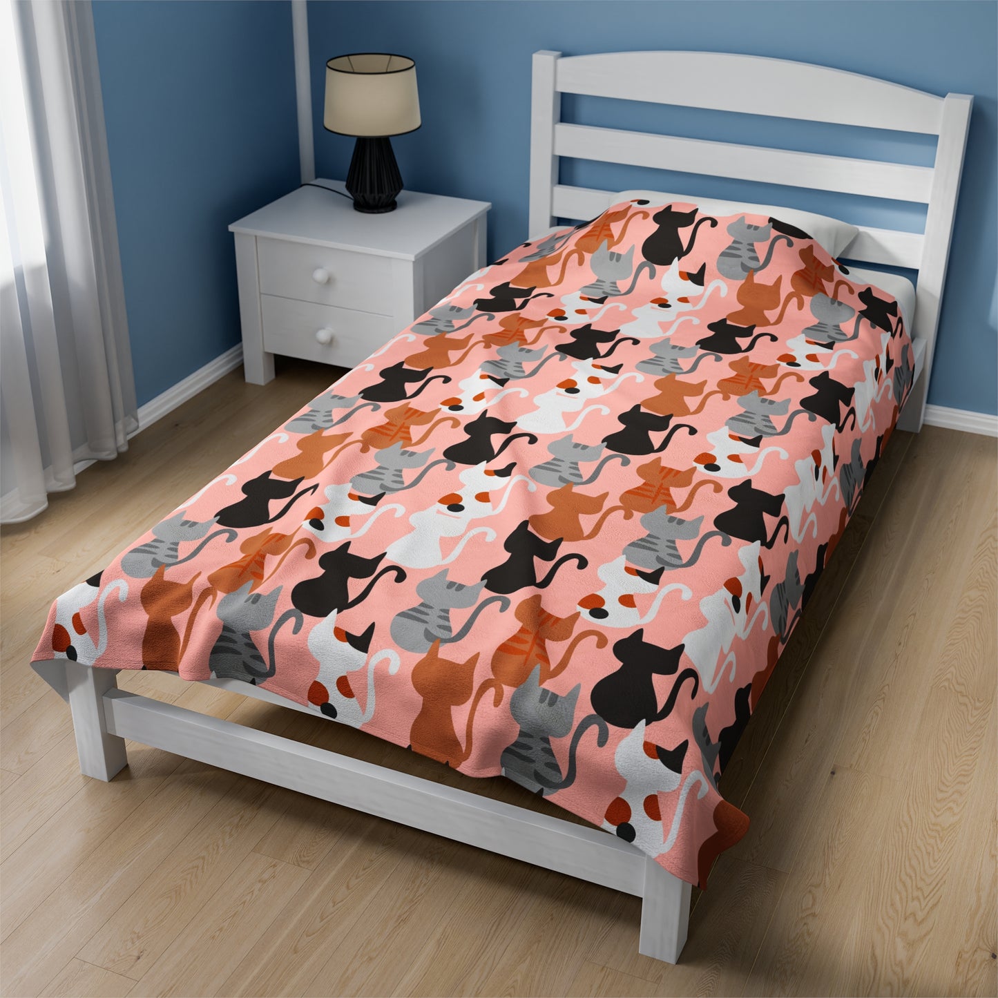 Pink Cats Velveteen Plush Blanket