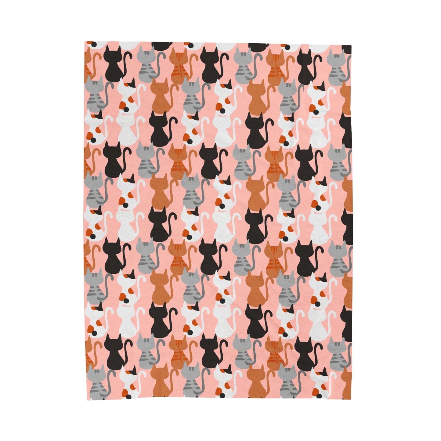 Pink Cats Velveteen Plush Blanket