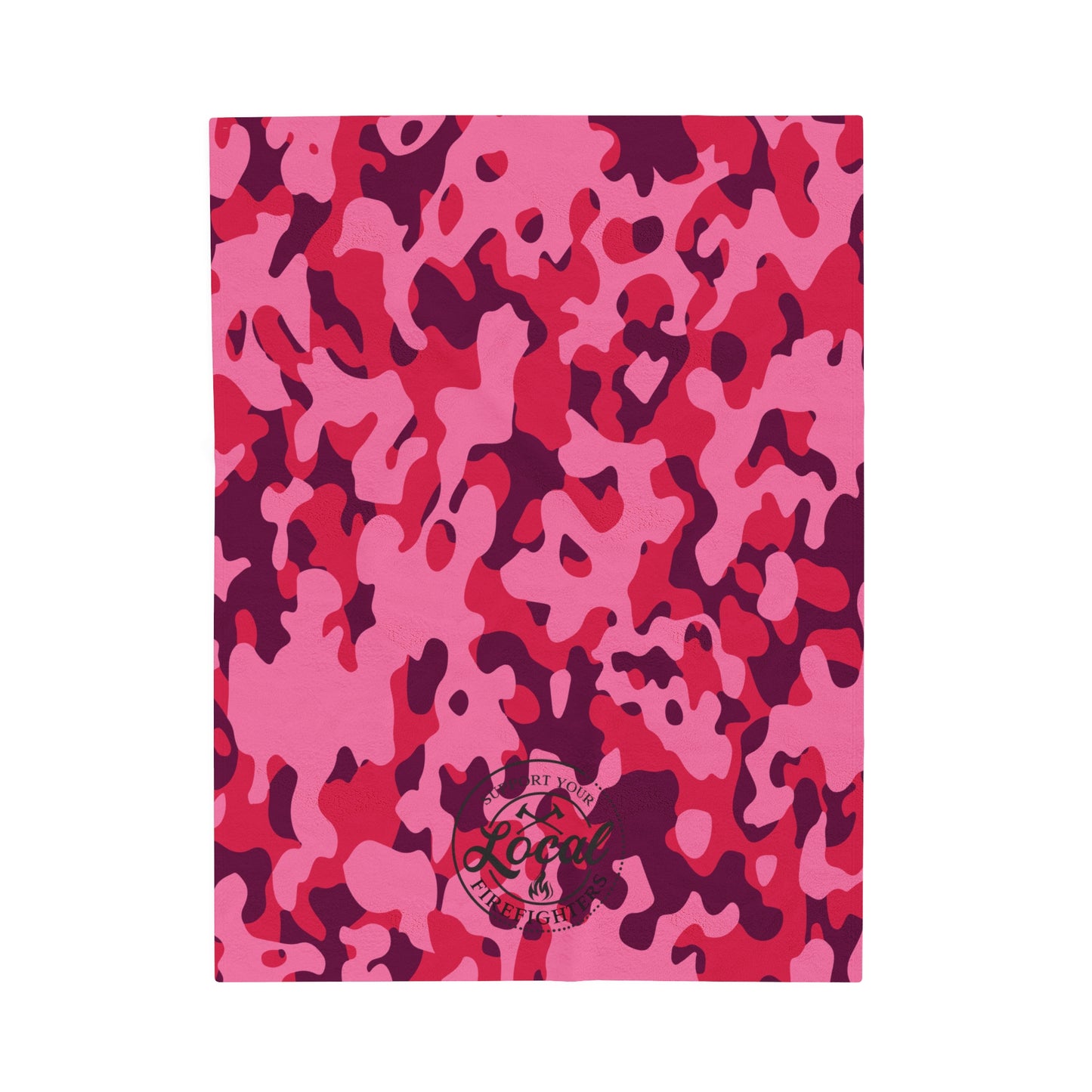 Pink Camo - Support your local Firefighter Plush Blanket