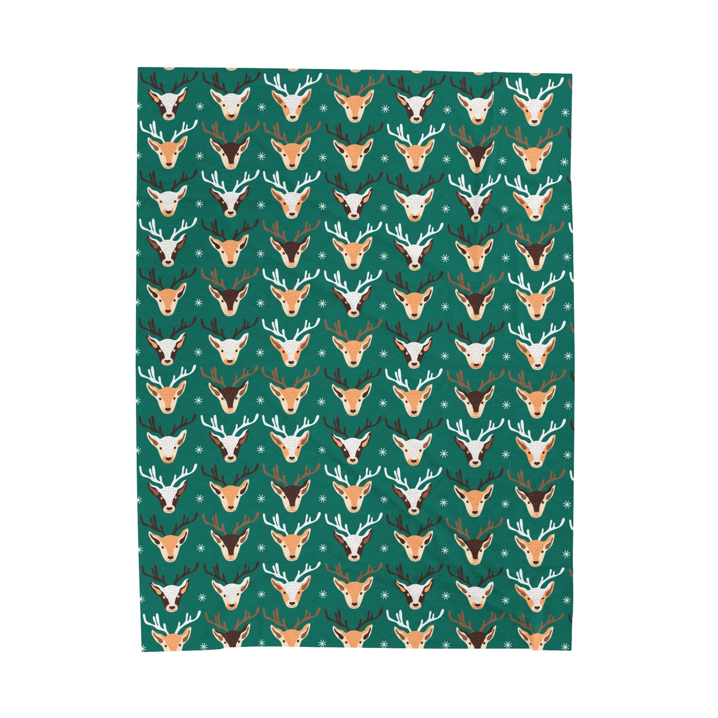 Christmas Reindeer Plush Blanket - Green