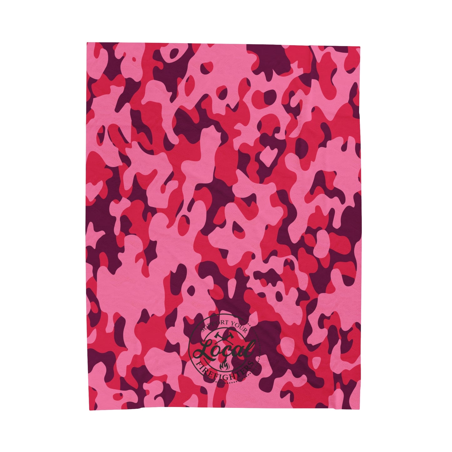 Pink Camo - Support your local Firefighter Plush Blanket