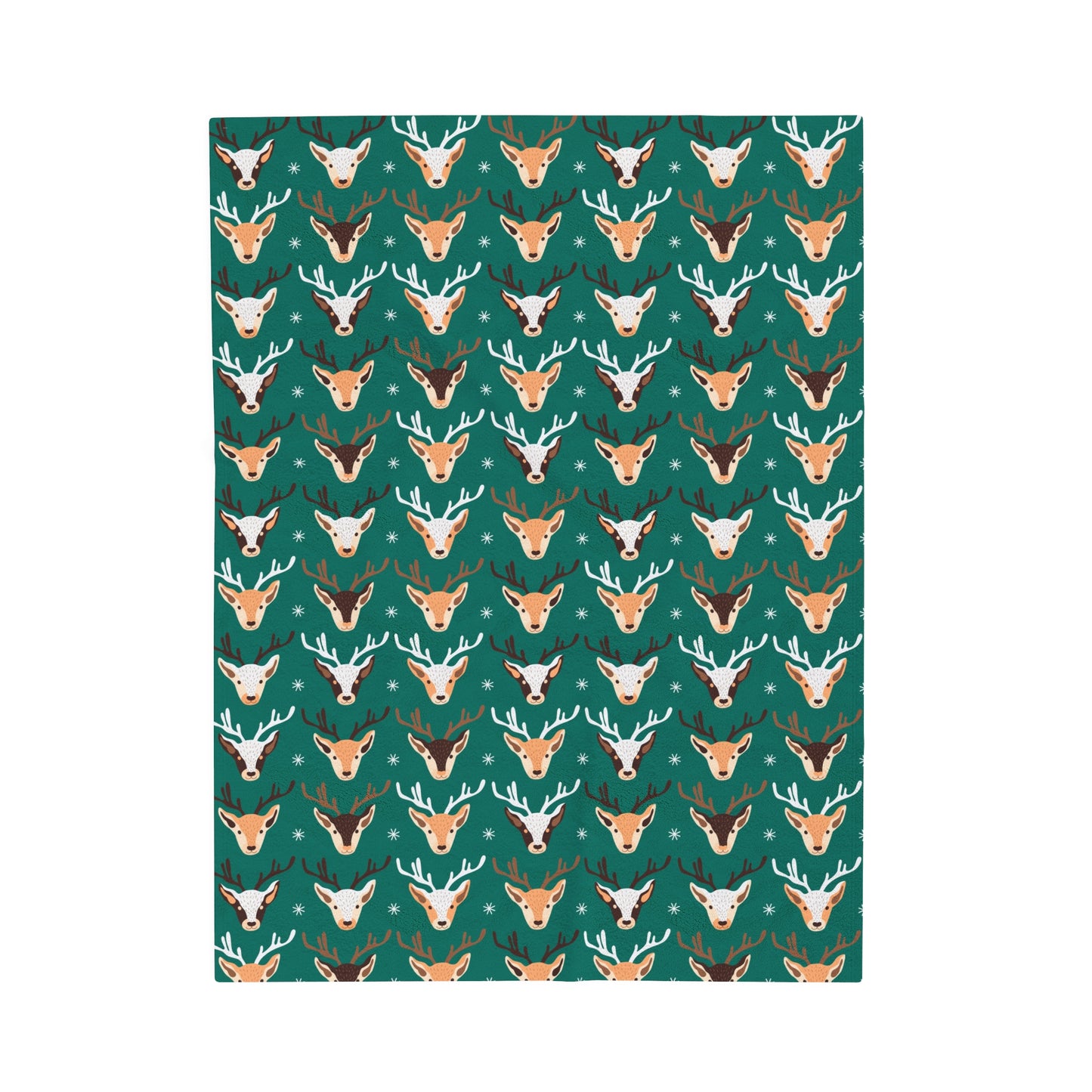 Christmas Reindeer Plush Blanket - Green
