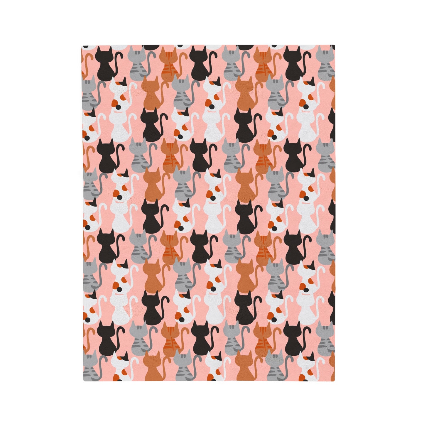 Pink Cats Velveteen Plush Blanket