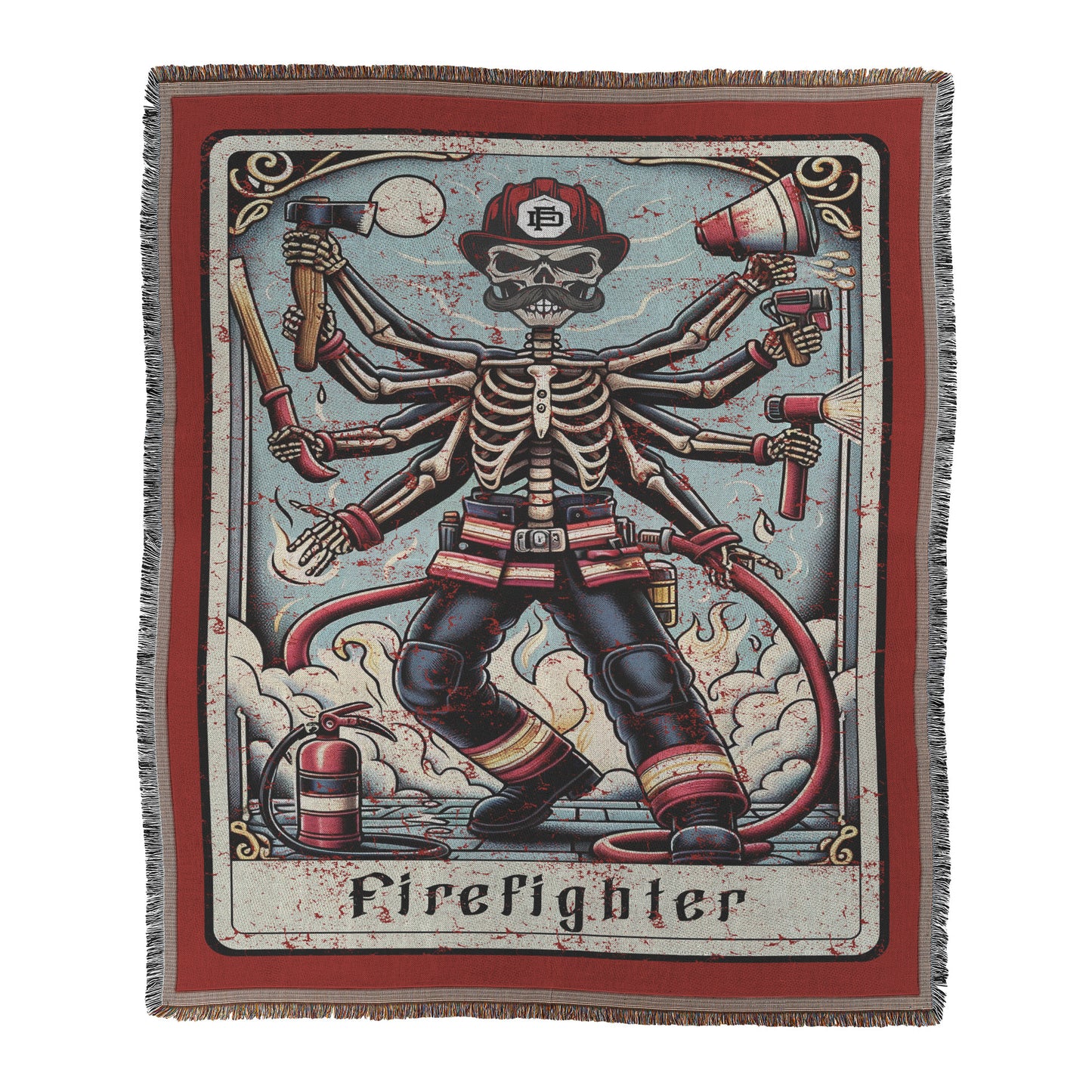 Firefighter Tarot Card Blanket