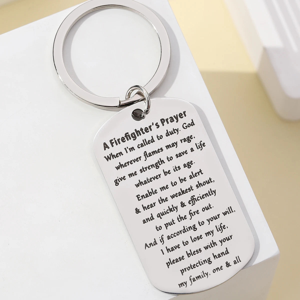 1Pc Firefighter Prayer Keychain