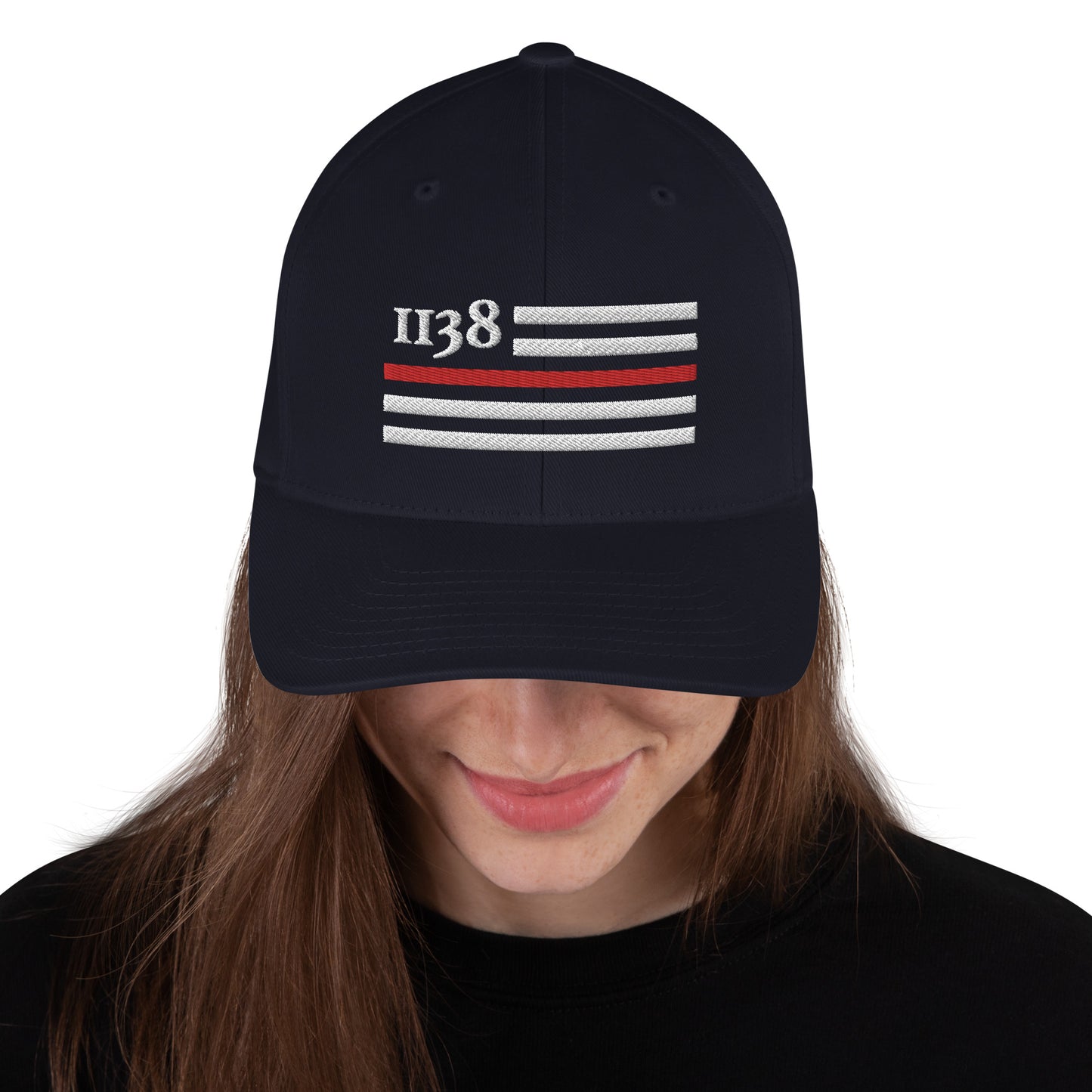 1138 Flag Flex Fit Black/Blue Hat